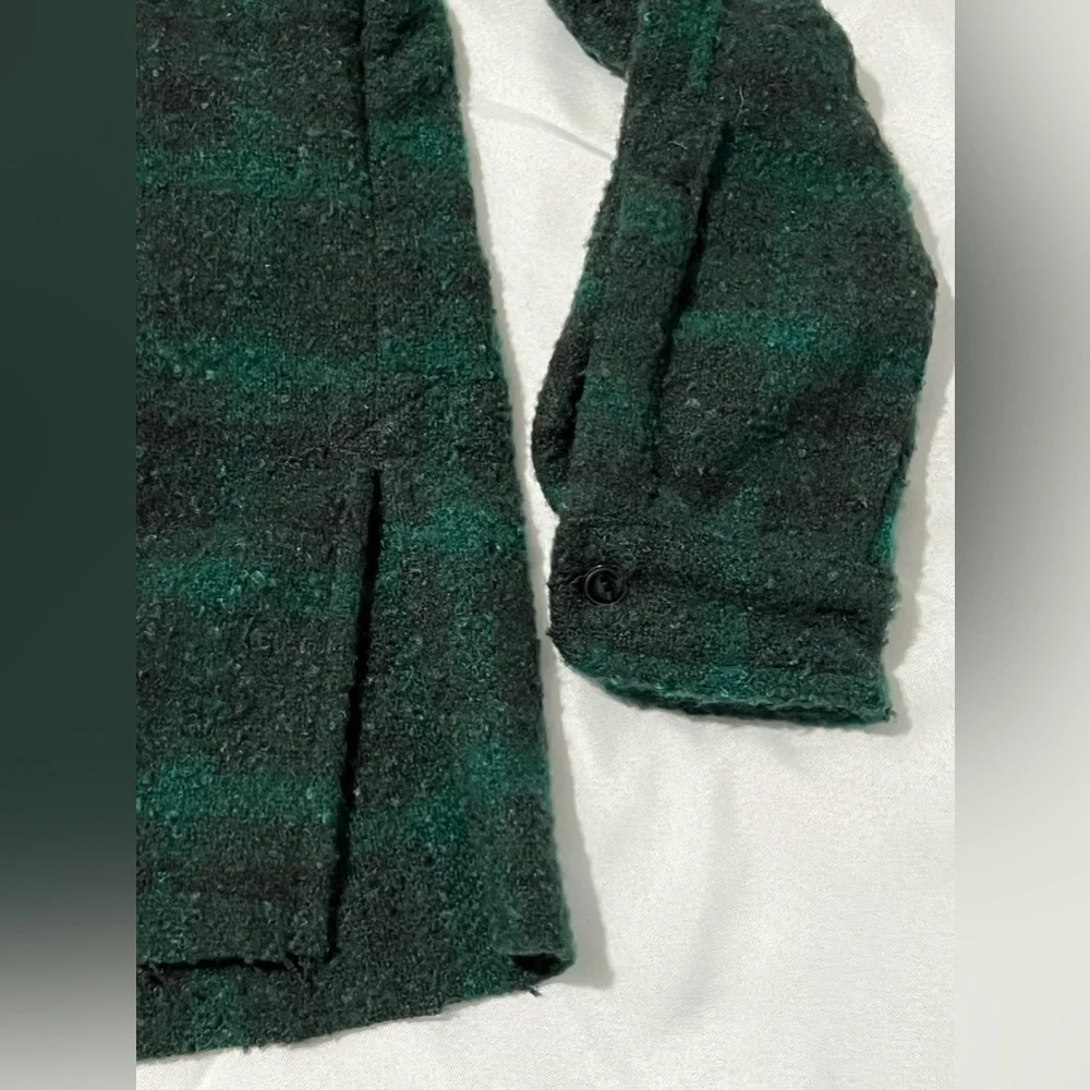 MNML Loose Woven‎ Flannel Shirt Shacket heavyweight green flannel size small